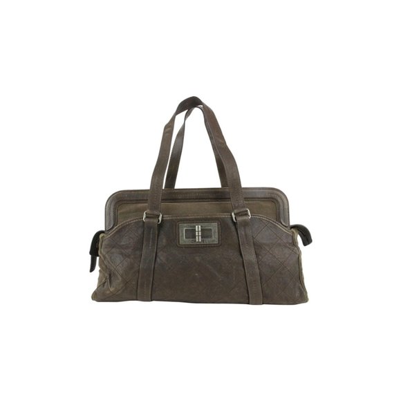 Chanel Brown Caviar Leather Reissue Gym Duffle Bag 118c24 - Picture 1 of 12